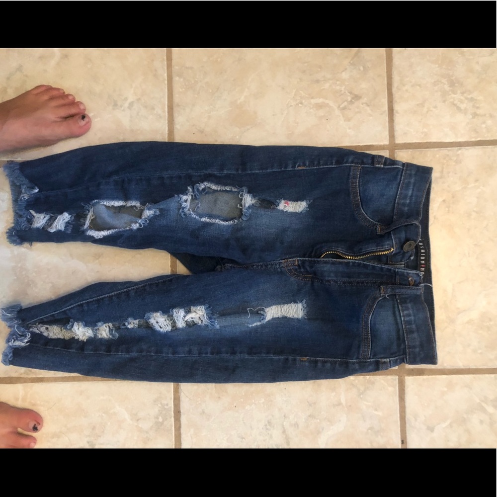 Fashion nova high waisted cropped jeans